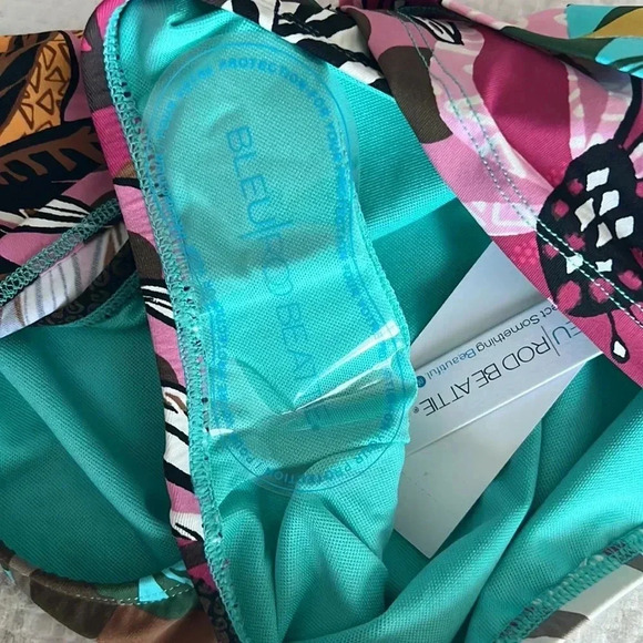 Bleu Rod Beattie Draped Bandeau Swim Tankini and Bikini Bottom Size 8 - Picture 9 of 10